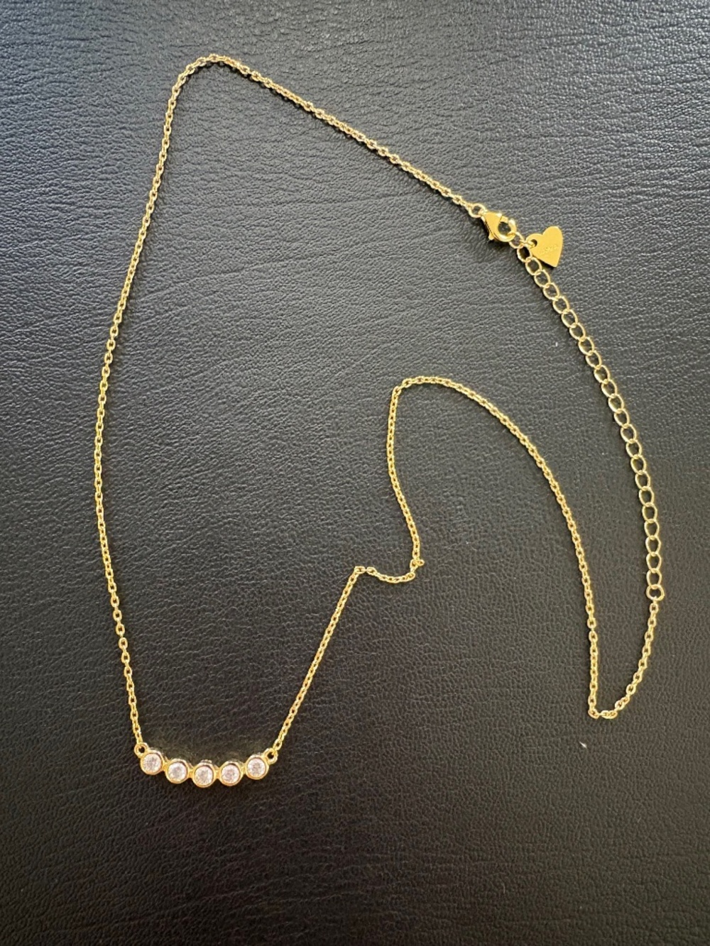 Gold Crystal Row Necklace